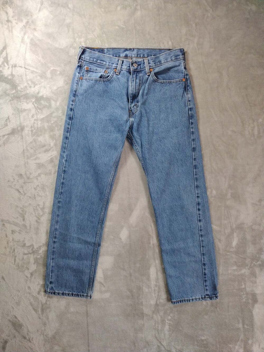 Levis 505 Jeans Mens 32x30 Straight Relaxed Lt Wash Western Cowboy Rodeo Casual